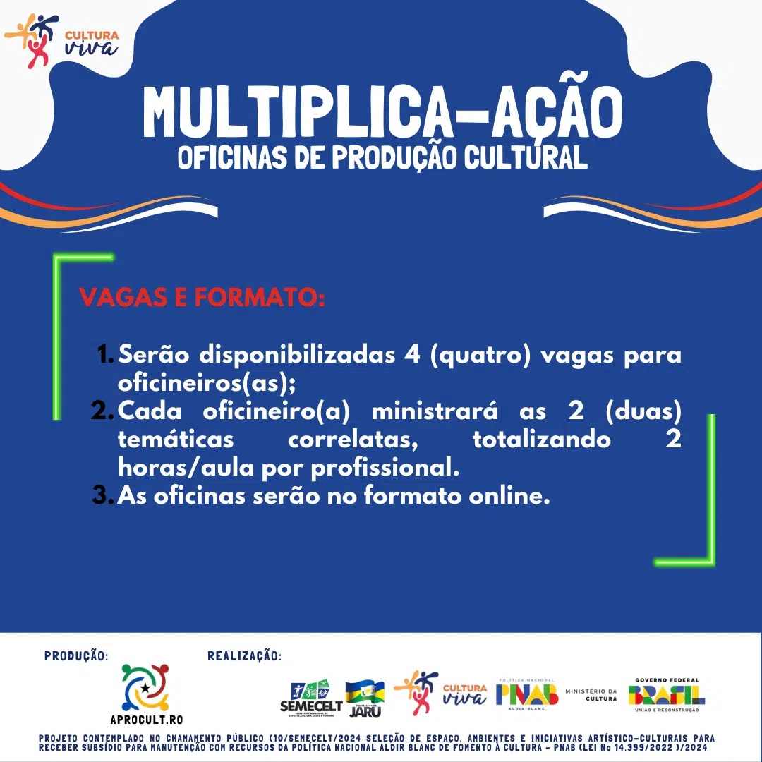 A APROCULT.RO torna público o Edital de Chamamento Simplificado para seleção de profissionais in (2)