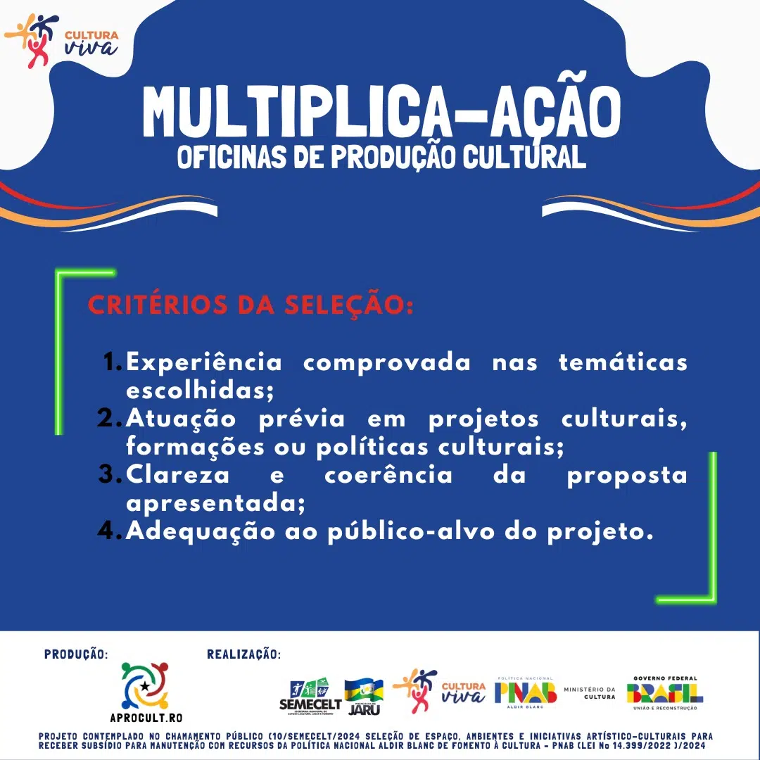A APROCULT.RO torna público o Edital de Chamamento Simplificado para seleção de profissionais in (5)