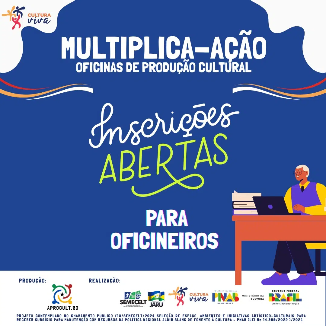 A APROCULT.RO torna público o Edital de Chamamento Simplificado para seleção de profissionais in