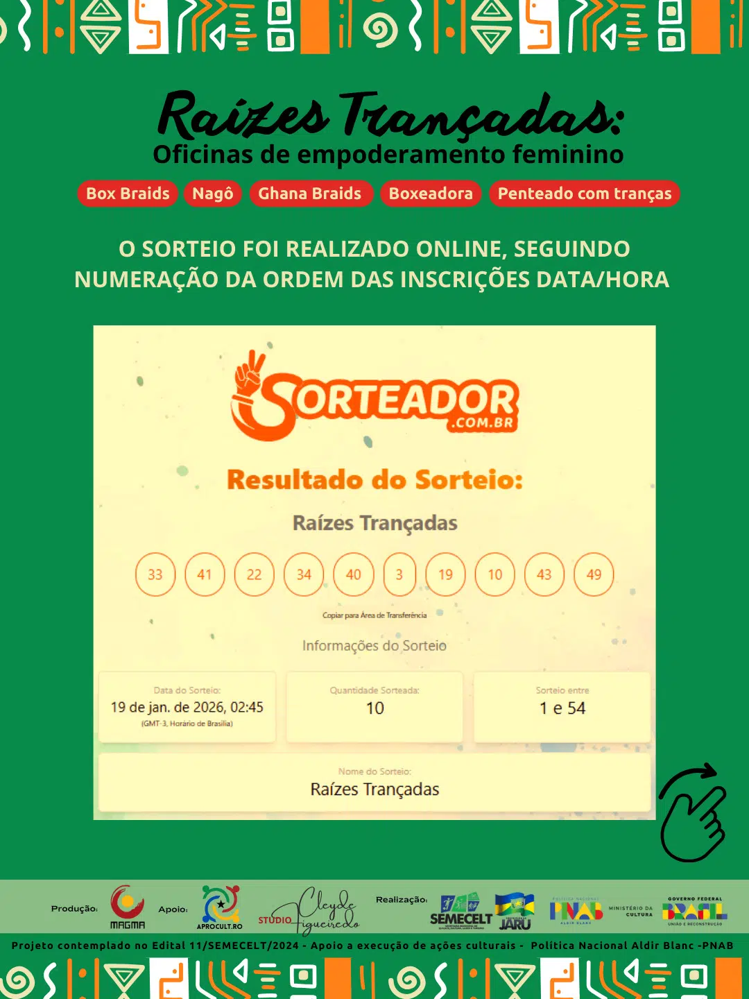 ✨ RESULTADO – RAÍZES TRANÇADAS ✨Com alegria, anunciamos as mulheres selecionadas para participar (1)