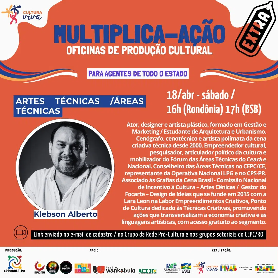 O projeto Multiplica-ação, tem a honra de receber o Klebson Alberto, pra compartilhar conosco to