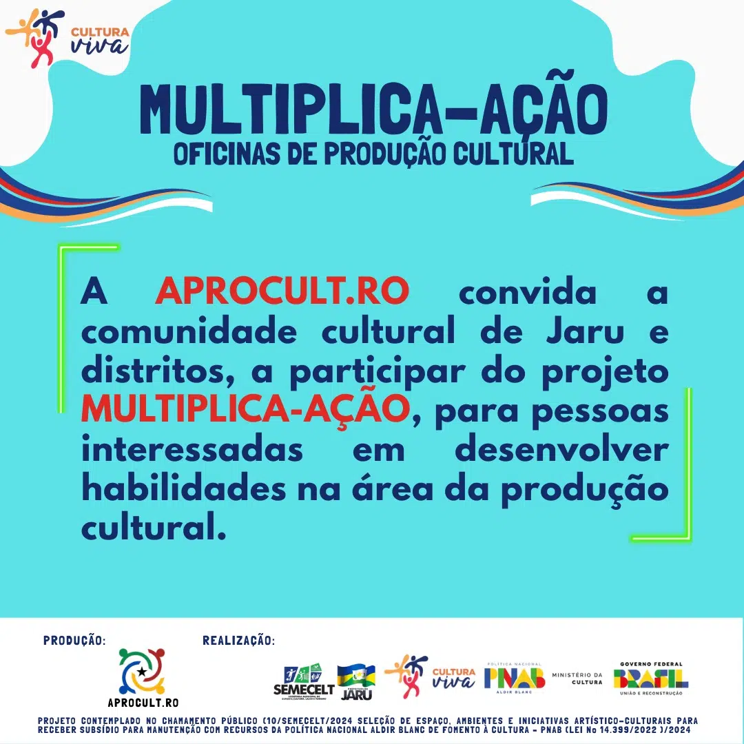 ✨ Inscrições abertas! O projeto Multiplica-Ação vai oferecer oficinas gratuitas e online de prod (1)