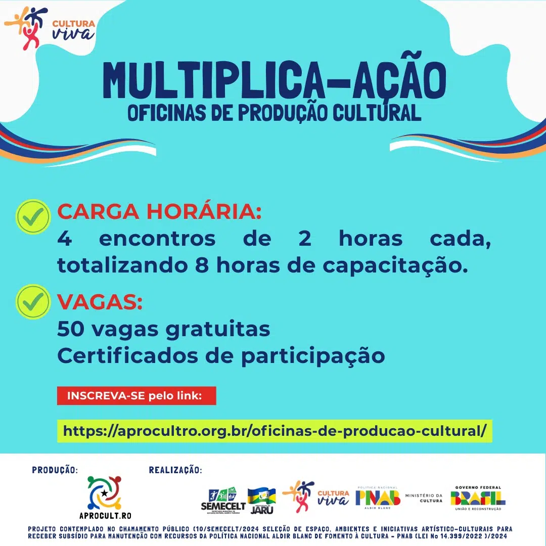 ✨ Inscrições abertas! O projeto Multiplica-Ação vai oferecer oficinas gratuitas e online de prod (3)